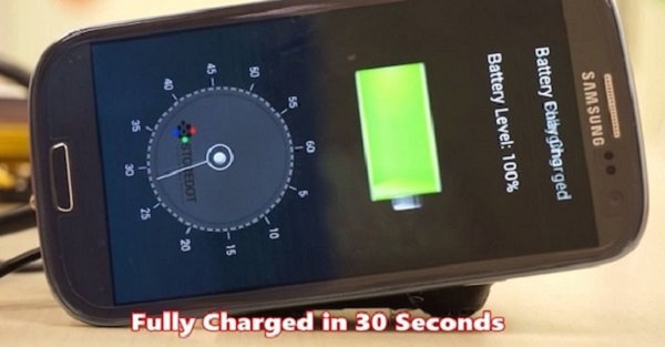 batteria smartphone 30 secondi